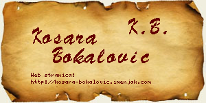 Kosara Bokalović vizit kartica